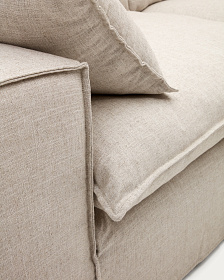 Anarela 3-местный диван со съемным чехлом и льняными подушками бежевого цвета 280 см