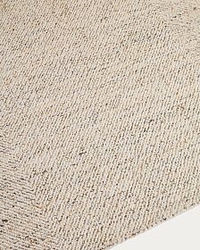 Ковер Lenuo из шерсти и хлопка жаккардовый цвет экрю, 160 x 230 см