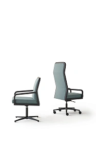 Кресло офисное Ilius стационарное черная алюминиевая крестовина на 4 опорах