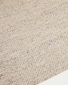 Ковер Lenuo из шерсти и хлопка жаккардовый цвет экрю, 160 x 230 см