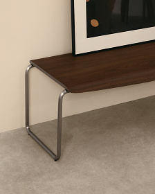 Скамья Tarsel из 100% орехового шпона с конструкцией из матовой стали