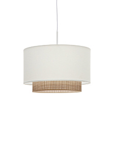 Бамбуковый потолочный плафон Erna с натуральной белой отделкой Ø 40 см