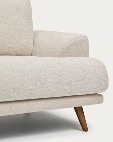 Трехместный диван Karin бежевого цвета с ножками из массива бука в отделке орех, 231 см