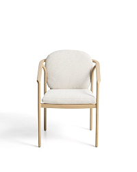 Уличный стул Sirte из алюминия с отделкой под дерево и веревкой цвета экрю