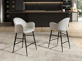 Барный стул 4174 из светло-серой ткани