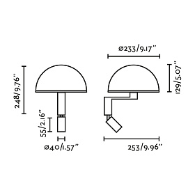 Настенный светильник DOME  черный 1xE27 3W 2700K
