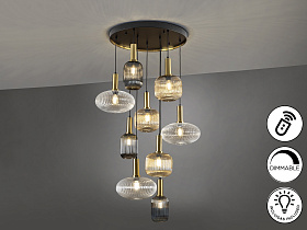 Люстра Norma 9L черный/латунь DIM