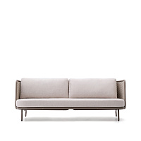 Уличный 3-местный диван Sedalis из алюминия и веревки серого цвета, 210 см