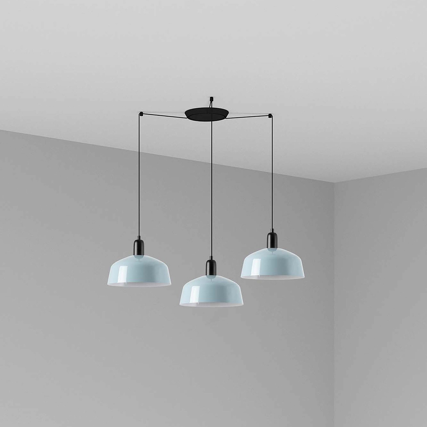 Подвесной светильник TATAWIN сине-серый 3xE27