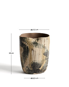 Коричневая керамическая ваза Dirva, 23 см