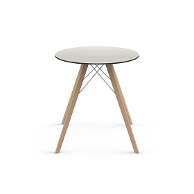 Обеденный стол Faz на деревянных ножках ø70x74