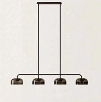 Подвесной светильник Ipon 4L черный металл / зелено-коричневые плафоны