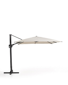 Бежевый консольный зонт Noli с графитовой алюминиевой конструкцией, 300 x 300 см