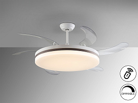 Vento Вентилятор потолочный со светодиодом белый/бронзовый  D80/150 DIM