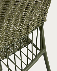 Уличный стул Atrani из оцинкованной стали и зеленой веревки