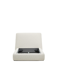 Кровать Martina со съемным чехлом из шенилла цвета экрю 90 x 200