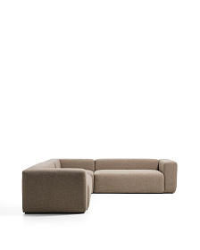Угловой диван Blok из коричневой синели, 5 мест, 320 x 290 см