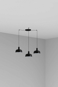 Подвесной светильник TATAWIN с абажуром черный металл 3xE27