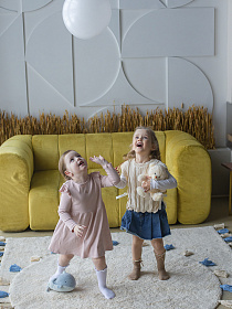 Хлопковый ковер Lillaland COLORFUL WHITE BLUE D140