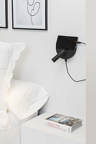 DUAS Бра с ридером черный USB C LED 3W 2700K