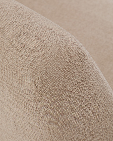 3-местный диван Amsen светло-коричневый с подлокотниками из шпона ореха