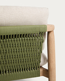 Уличное кресло Menfi из массива акации и зеленой веревки