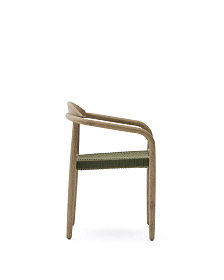 Уличный стул Nina из 100% массива акации и зеленой веревки