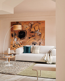 Торшер Juhe с отделкой из ясеня с белым металлом и мрамором