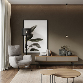 Тумба под TV ALTEA шпон ореха F, бежевый матовый лак