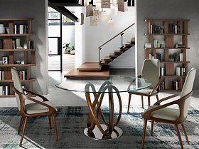 Круглый обеденный стеклянный стол DT801 /1021 Ø130