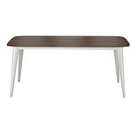 Обеденный стол SEVILLA белый лак/шпон ореха 180x90