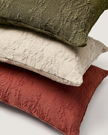 Чехол на подушку Velina из бежевого льняного жаккарда с узором 30 x 50 см