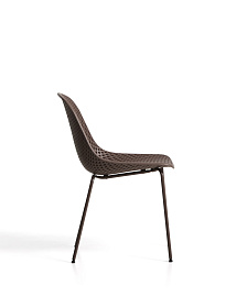 Уличный стул Quinby из коричневой стали и пластика
