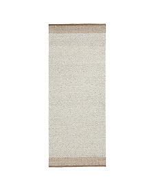 Бежевый шерстяной жаккардовый ковер Nifelia 200 x 80 см