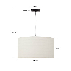 Dulan Подвестной светильник Ø45 см ткань белая