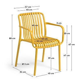 Садовый стул Isabellini в горчичном цвете