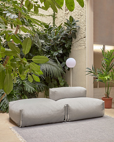 Square пуф квадратный  101 x 101 см, светло-серый, белый алюминий, для садового модульного дивана