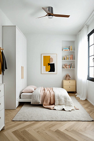 Потолочный вентилятор MINI PUNT TUB S Ш900mm черный 3 P темное дерево 10W CCT