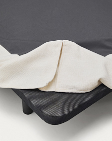 Кровать Jaira из белого шенилла со съемным чехлом для матраса 150x190 см