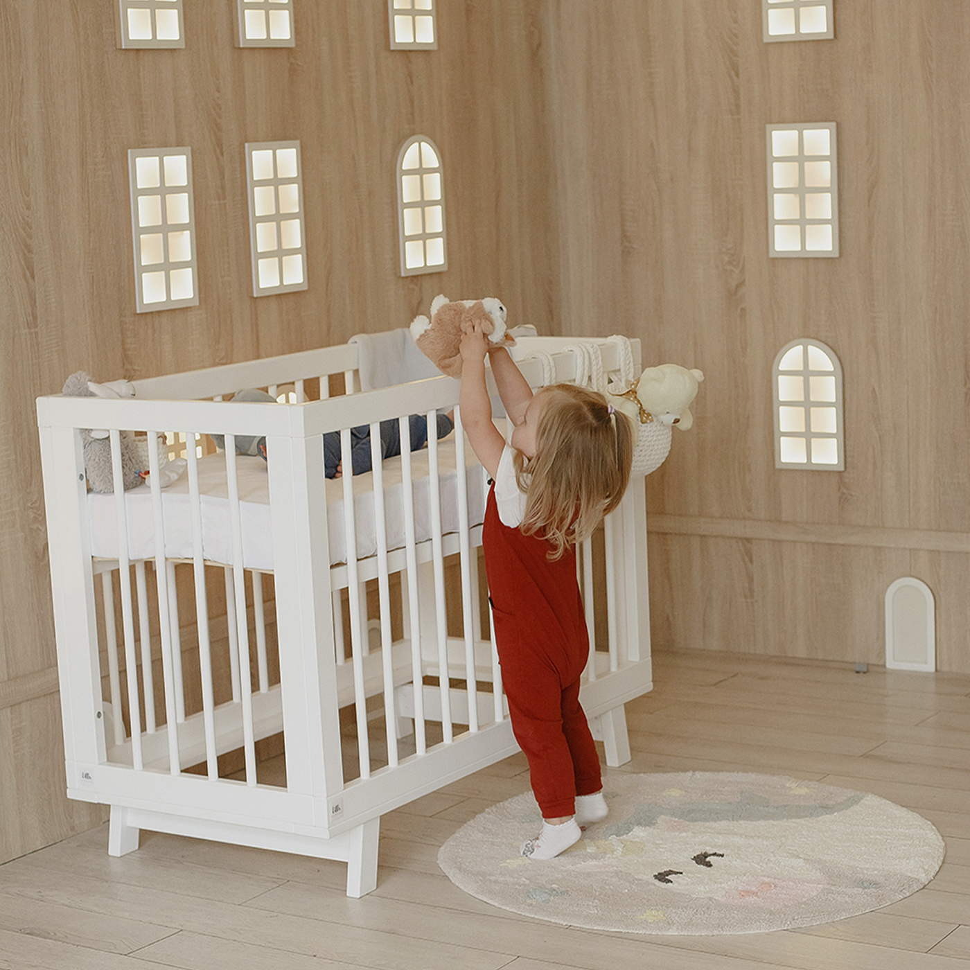 Кроватка для новорожденного Lillaland - модель Lilla Aria (НИК23)белая