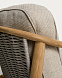 Уличное кресло Elunda из тикового дерева и бежевой веревки