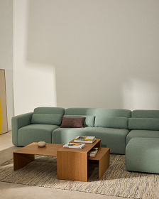 Litto Журнальный столик из шпона дуба натурального цвета 90 x 45 см