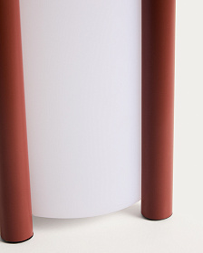 Большая портативная настольная лампа Leros из полиэтилена и стали терракотового цвета