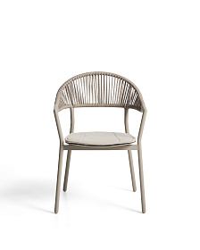 Уличный стул Alimia из бежевого алюминия с бежевой веревкой