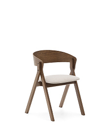 Стул Godia из дерева в цвете венге и бежевого шенилла