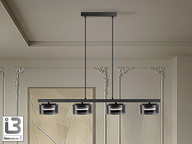 Olaia Подвесной светильник 4L черный/дымчатый