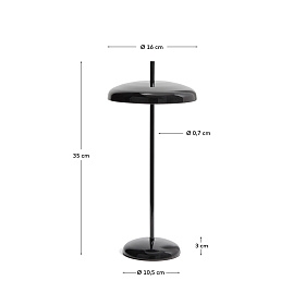 Переносная настольная лампа Porte из черного алюминия