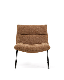 Кресло Asen из терракотового шенилла с черными стальными ножками
