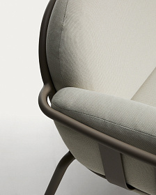 Уличный 3-х местный диван Joncols из алюминия цвета таупе, 225 см