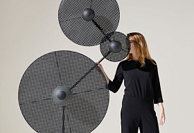 Торшер Artic с дисками из черного ротанга 1125 Ø30, Ø60, Ø90 см